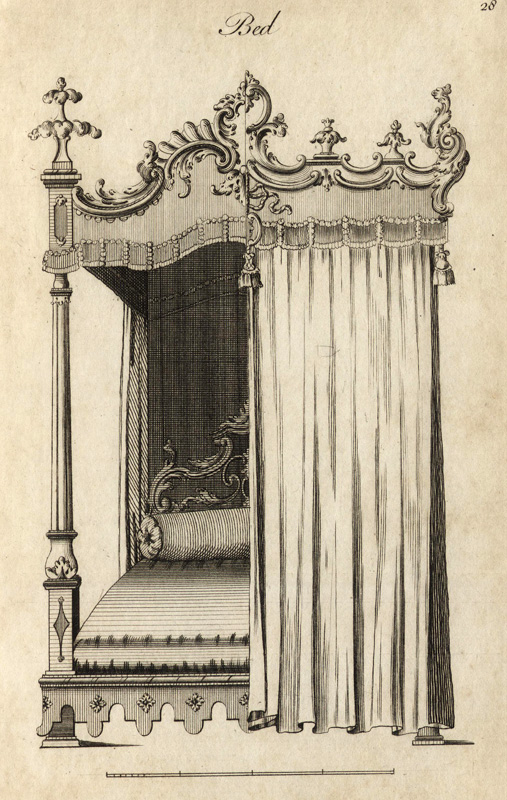 Кровать из каталога общества краснодеревщиков, Лондон, 1760