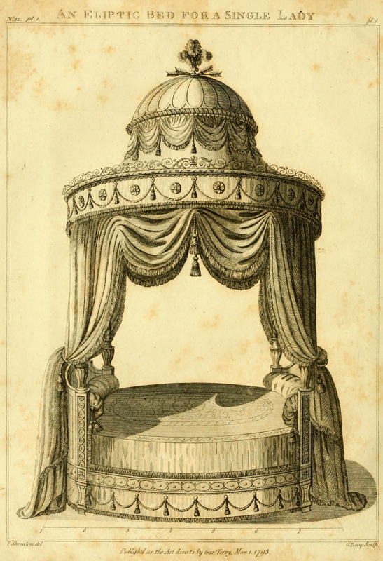 Овальная кровать для одинокой леди. Шератон, 1802