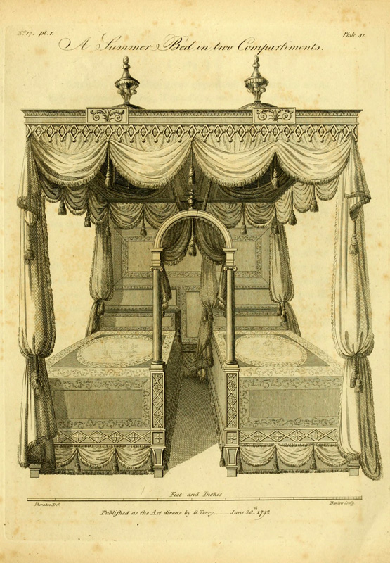 Кровать-купе на два отсека, Шератон, 1792