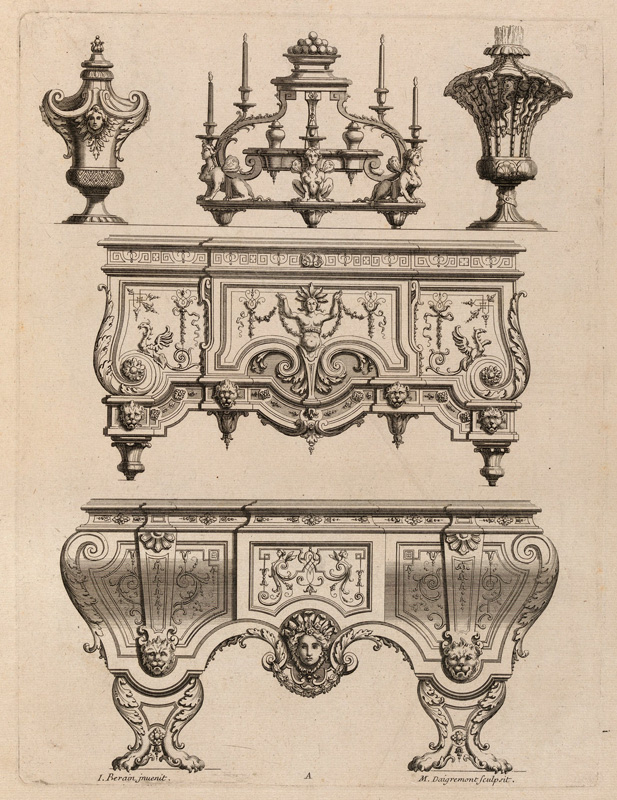 2. Жан Берэн, дизайн столов. Конец XVII-начало XVIII в
